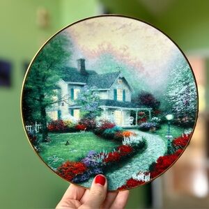 VTG Thomas Kinkade Floral Pathway Homestead Porcelain Home Decor Art Accent